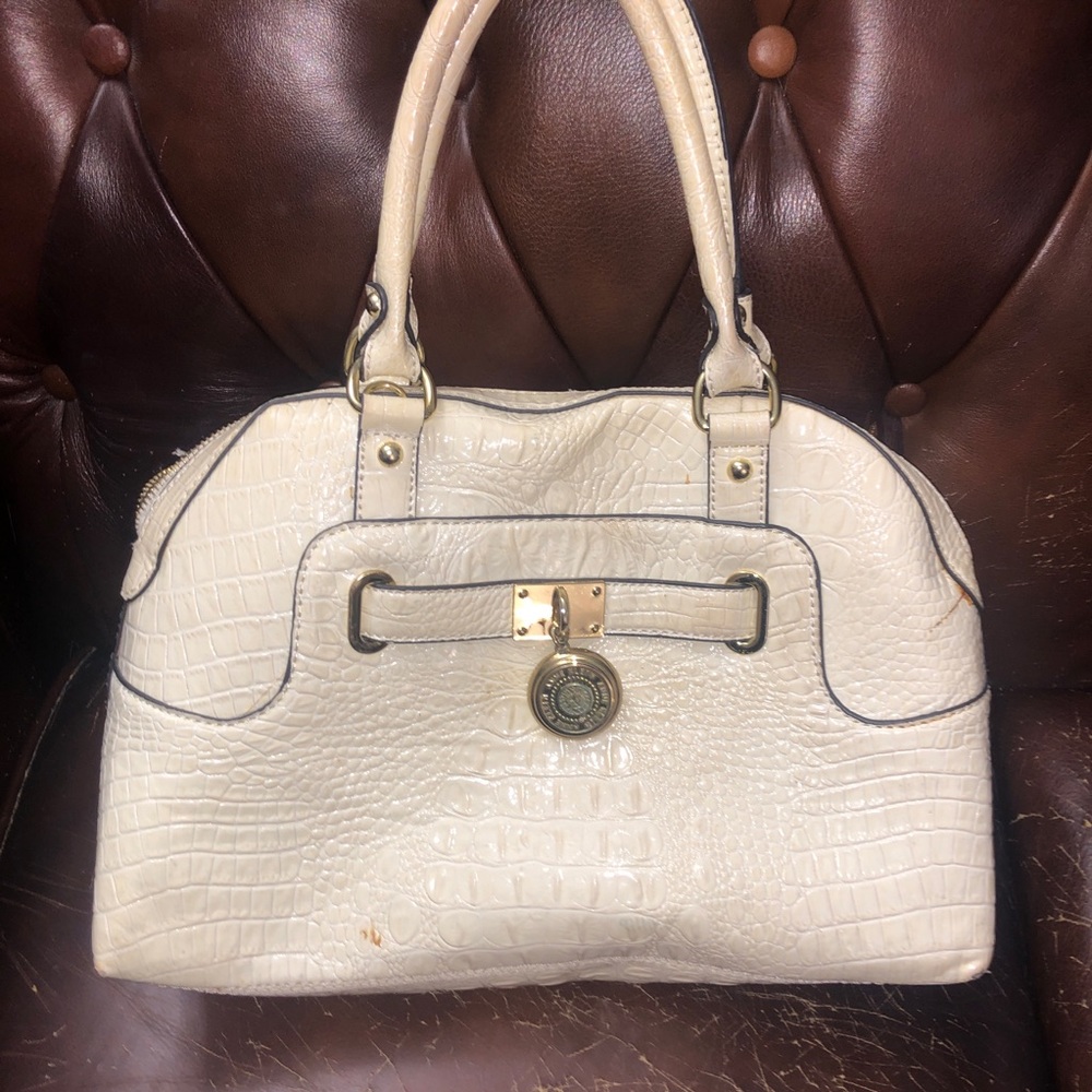 ANNE KLEIN Vegan Crocodile-Friendly Handbag + Shoulder Strap/Crossbody faux